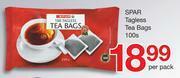 Spar Spar Tagless Tea Bags-100's Per Pack offer