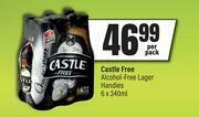 Spar Castle Free Alcohol Free Lager Handies-6 x 340ml Per Pack offer