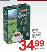 Spar Spar Rooibos Teabags-80's Per Pack offer