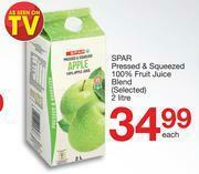 Spar Spar Pressed & Squeezed 100% Fruit Juice Blend (Selected)-2Ltr Each offer