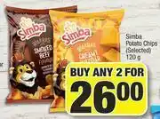Spar Simba Potato Chips (Selected)-For Any 2 x 120g offer