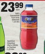 Hall's Concentrate Fruit Drink (Selected)-1.25Ltr Each
