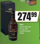 Spar KWV Barrel Selected 10 Year Old Potstill Brandy-750ml offer