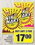Spar Simba Nik Naks Maize Snack (Selected)-For Any 2 x 135g offer