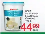 Spar South African Feta Cheese (Selected)-400g Each