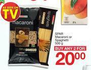 Spar Spar Macaroni Or Spaghetti-2 x 500g offer