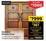 Builders Warehouse Dortello studded double door 2.12m x 1.751m offer