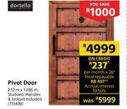 Builders Warehouse Dortello pivot door 2.12m x 1.286m offer