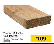 Builders Warehouse Timber sap h2 cca treated 38mm x 114mm x 3.6m offer