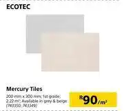 Ecotec mercury tiles 200mm x 300mm-per sqm