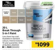 Builders Warehouse Fired earth break through 5 in 1 paint-20l offer