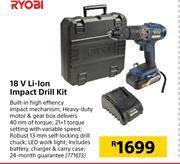 Builders Warehouse Ryobi 18v li-ion impact drill kit offer