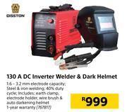 Builders Warehouse Disston 130a dc inverter welder & dark helmet offer