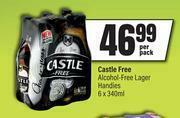 Spar Castle Free Alcohol Free Lager Handies-6 x 340ml Per Pack offer