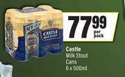 Spar Castle Milk Stout Cans-6 x 500ml Per Pack offer