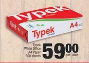Spar Typek White Office A4 Paper-500 Sheets Per Pack offer