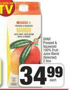 Spar Spar Pressed & Squeezed 100% Fruit Juice Blend (Selected)-2Ltr Each offer