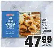 Spar Spar Mini Puffs Or Rolls (Selected)-40s Per Pack offer