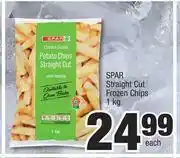 Spar Spar Straight Cut Frozen Chips-1Kg Each offer