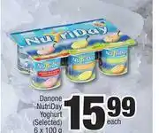 Spar Danone Nutriday Yoghurt (Selected)-6 x 100g Each offer