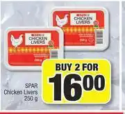 Spar Spar Chicken Livers-For 2 x 250g offer