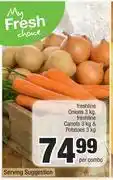 Spar Spar Freshline Onions 3Kg, Freshline Carrots 3Kg & Potatoes 3Kg-Per Combo offer