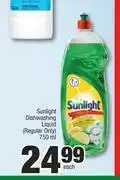 Spar Sunlight Dishwashing Liquid (Regular Only)-750ml Each offer