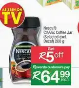 Spar Nescafe Classic Coffee Jar (Selected Excl.Decaf)-200g Each offer