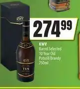 Spar KWV Barrel Selected 10 Year Old Potstill Brandy-750ml offer