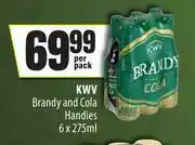 Spar KWV Brandy & Cola Handies-6 x 275ml Per Pack offer