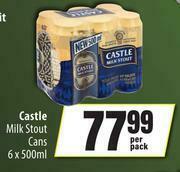 Spar Castle Milk Stout Cans-6 x 500ml Per Pack offer