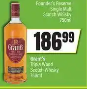Spar Grant's Triple Wood Scotch Whisky-750ml offer