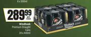 Windhoek Premium Draught Cans-24 x 440ml Per Case