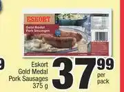 Spar Eskort Gold Medal Pork Sausages-375g Per Pack offer