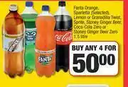 Spar Fanta Orange Sparletta(Selected),Lemon Or Granadilla Twist,Sprite,Stoney Ginger Beer-For Any 4x1.5L offer