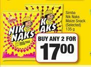 Spar Simba Nik Naks Maize Snack (Selected)-For Any 2 x 135g offer