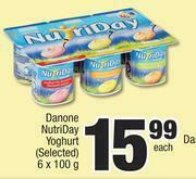 Danone Nutriday Yoghurt (Selected)-6 x 100g Each