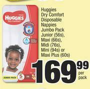Spar Huggies Dry Comfort Disposable Nappies Jumbo Pack-Per Pack offer