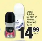 Spar Shield Roll On For Men Or Women (Selected)-50ml Each offer