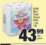 Spar Spar Mini Toilet Tissue Rolls 1 Ply-18s Per Pack offer