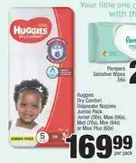 Spar Huggies Dry Comfort Disposable Nappies Jumbo Pack-Per Pack offer