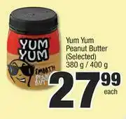 Spar Yum Yum Peanut Butter (Selected)-380g/400g Each offer