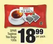 Spar Spar Tagless Teabags-100s Per Pack offer