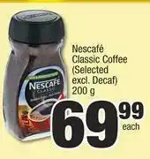 Spar Nescafe Classic Coffee (Selected Excl.Decaf)-200g Each offer