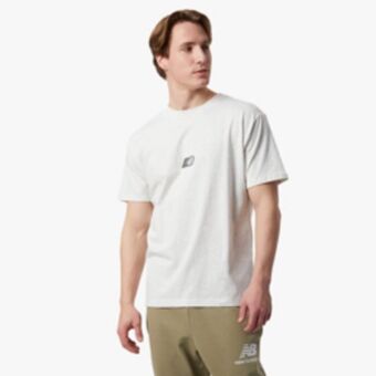 New balance men's graphic grey melange t-shirt