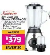 Game Sunbeam 2In1 Glass Jug Blender (SSGB-400)-Each offer