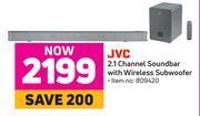 Game Jvc 2.1 channel soundbar with wireless subwoofer offer