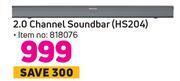 Game Hisense 2.0 channel soundbar hs204 offer