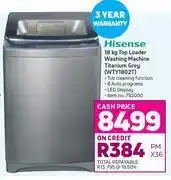 Game Hisense 18kg top loader washing machine titanium grey wty1802t offer