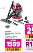 Genesis hydrovac compact water filtration vacuum
